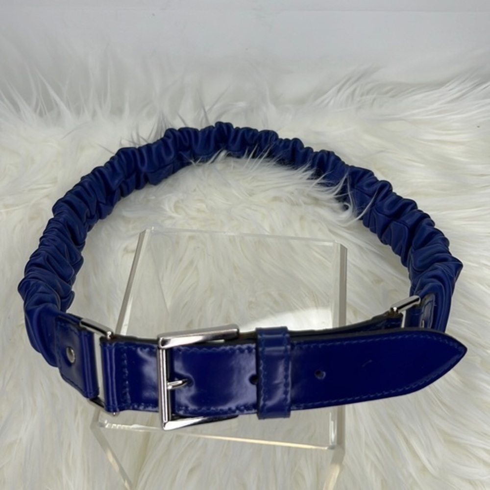 FURLA Women’s Royal Blue Leather Scrunch belt